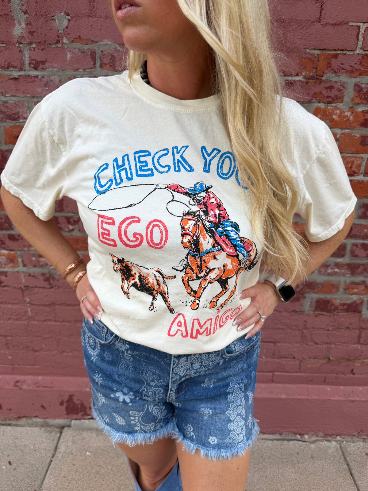 CHECK YOUR EGO AMIGO GRAPHIC TEE