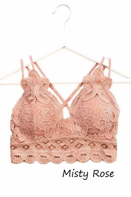 SCALLOPED LACE CAMI BRALETTE