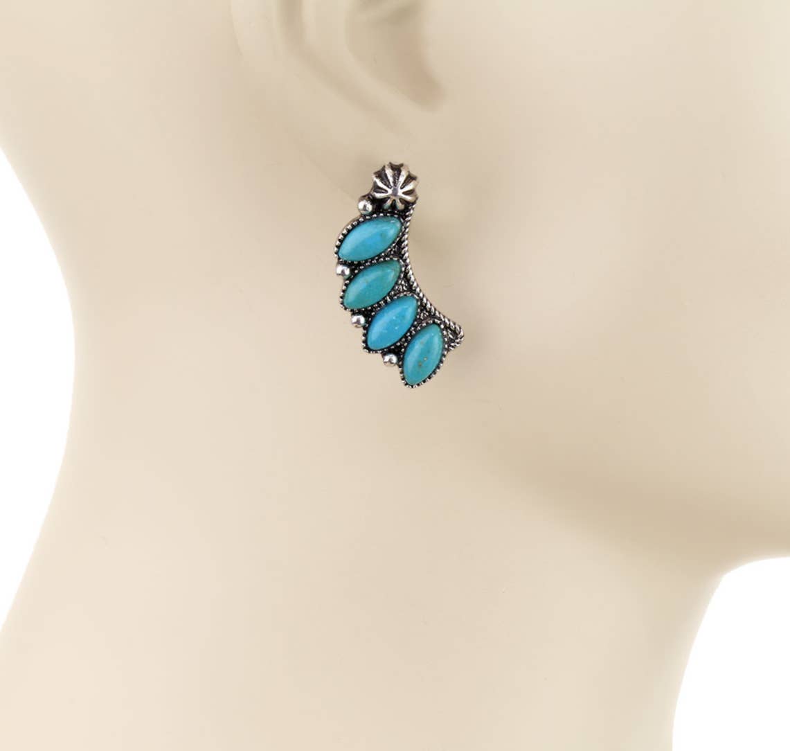4 STONE STUD EARRINGS