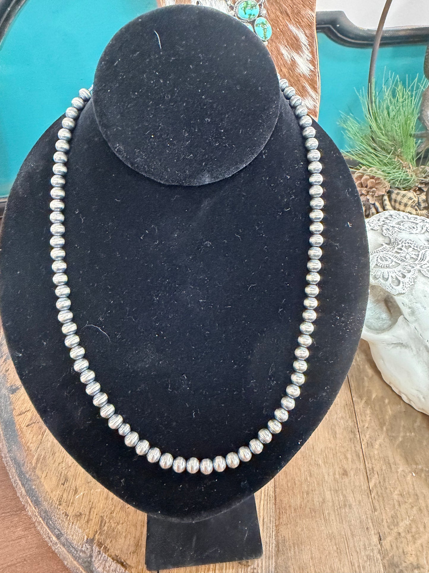 6MM STERLING SILVER PEARL NECKLACE
