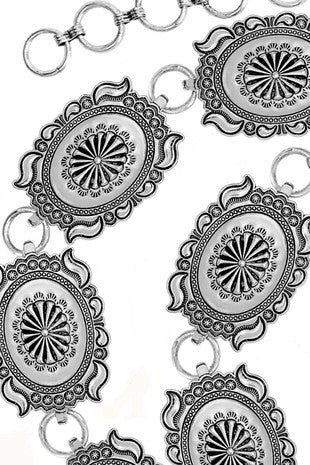 FLOWER CONCHO BELT