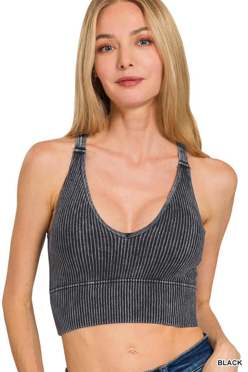 RIBBED SEAMLESS BRA TANK