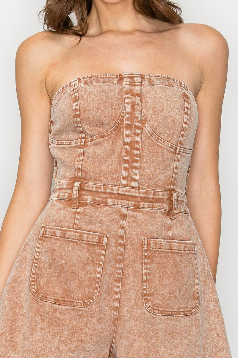 LORRETA-SHORT TUBE ROMPER