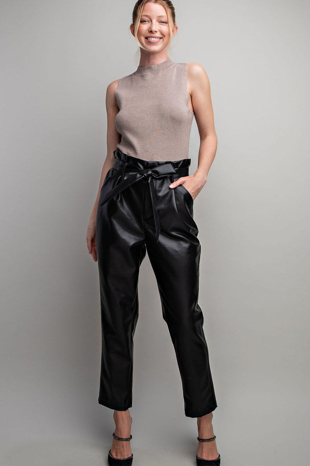 MOCK NECK KNIT TANK TOP
