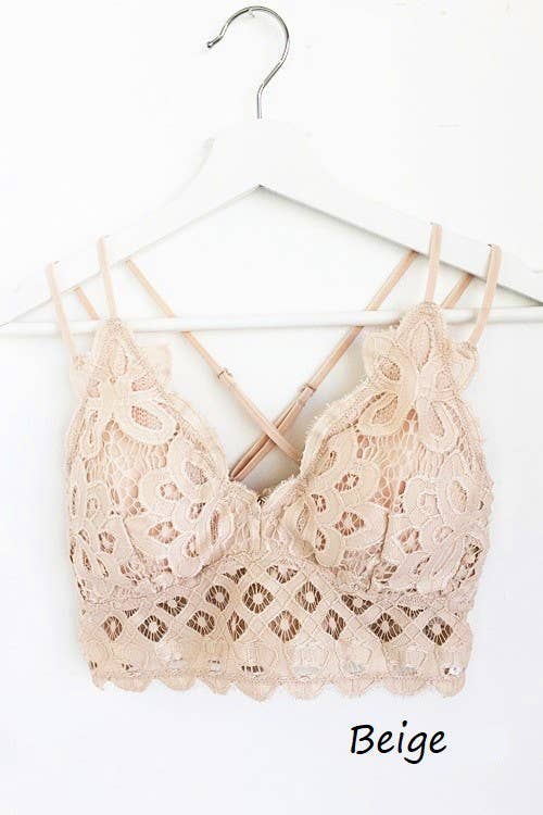 SCALLOPED LACE CAMI BRALETTE