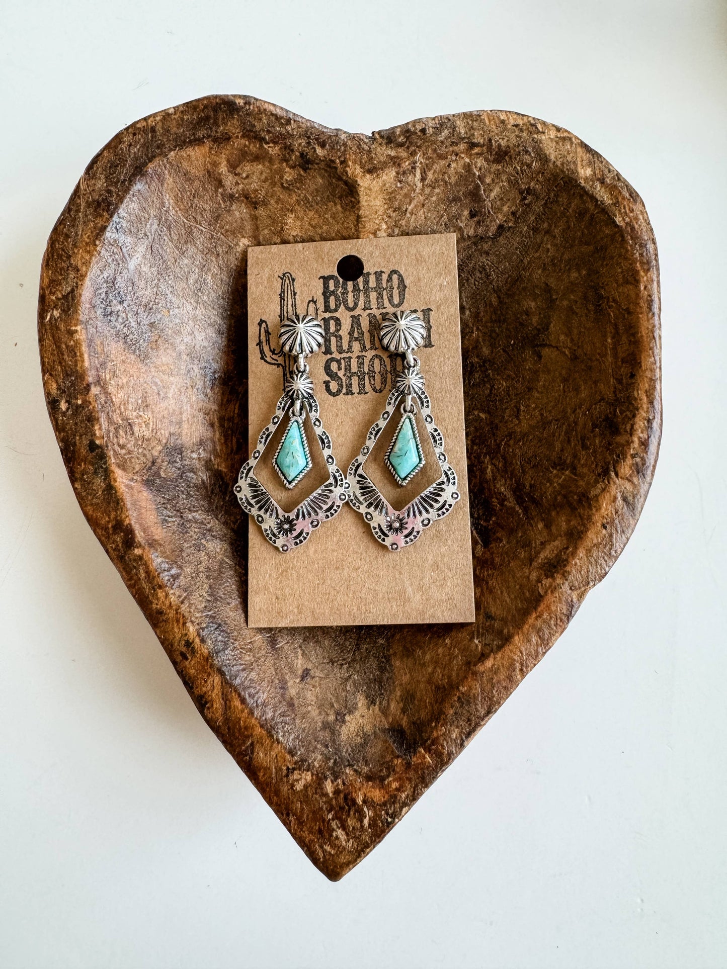 AZTEC STONE STUD EARRINGS