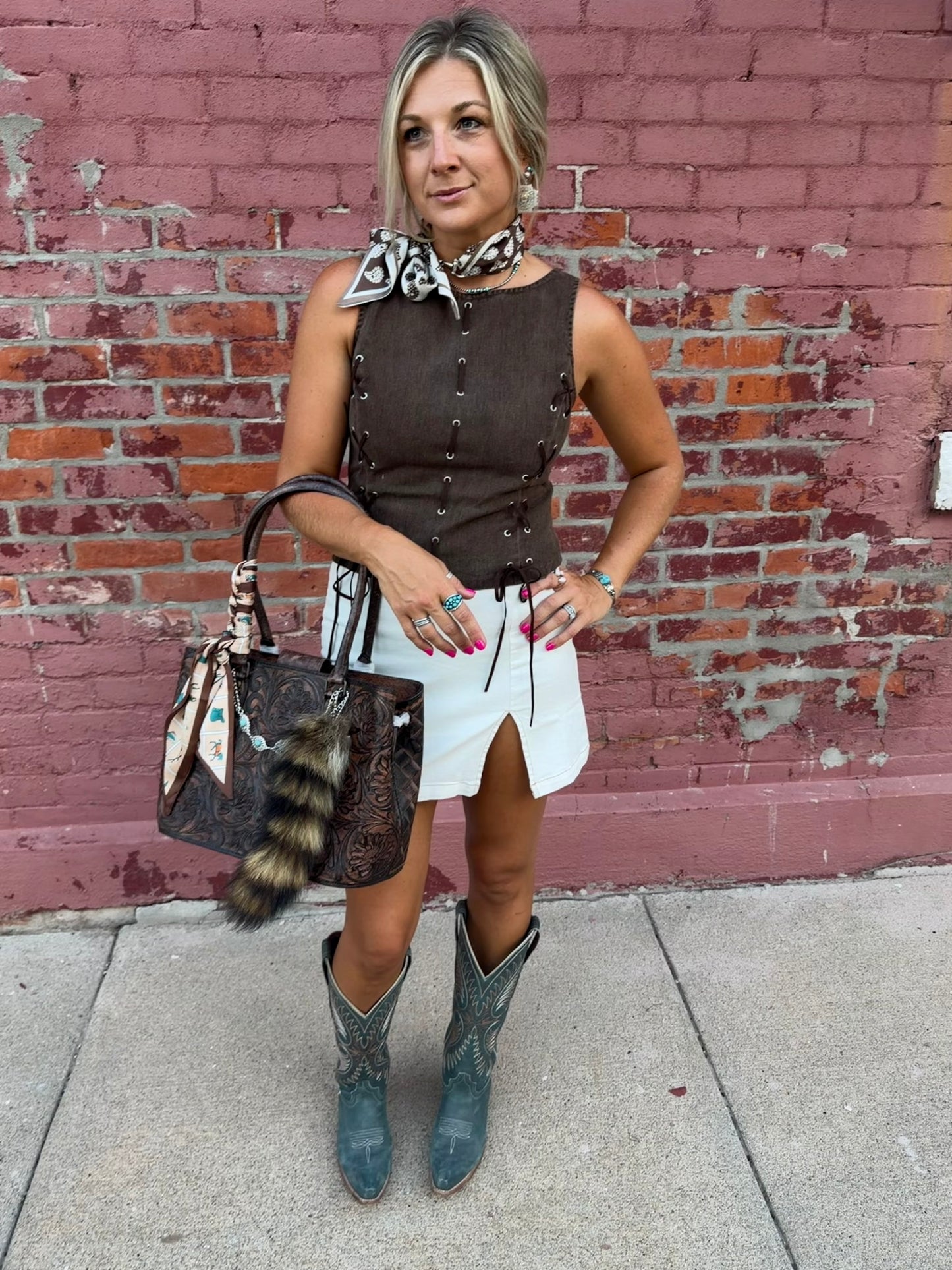 RODEO NIGHTS DENIM SKIRT