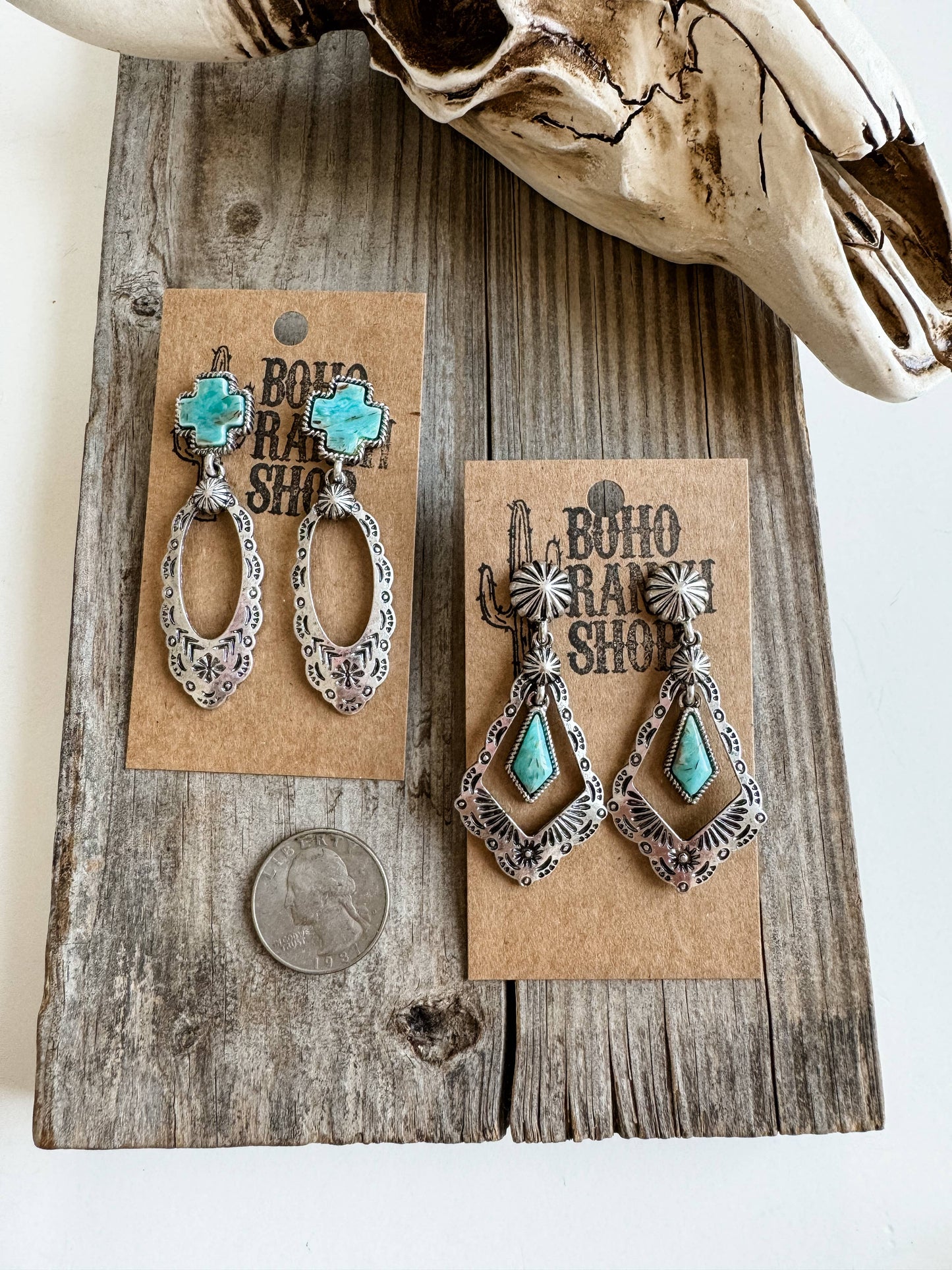 AZTEC STONE STUD EARRINGS