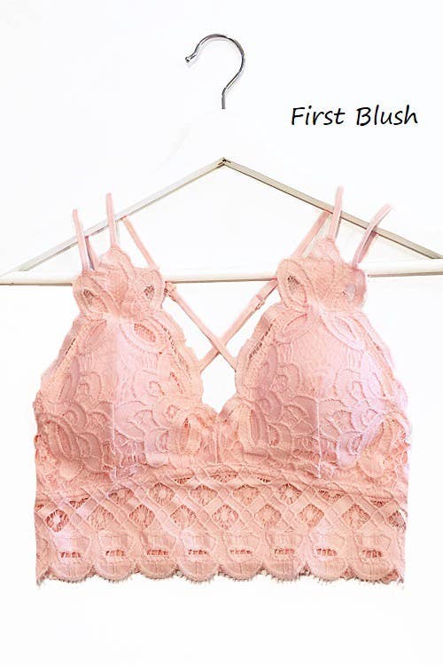 SCALLOPED LACE CAMI BRALETTE