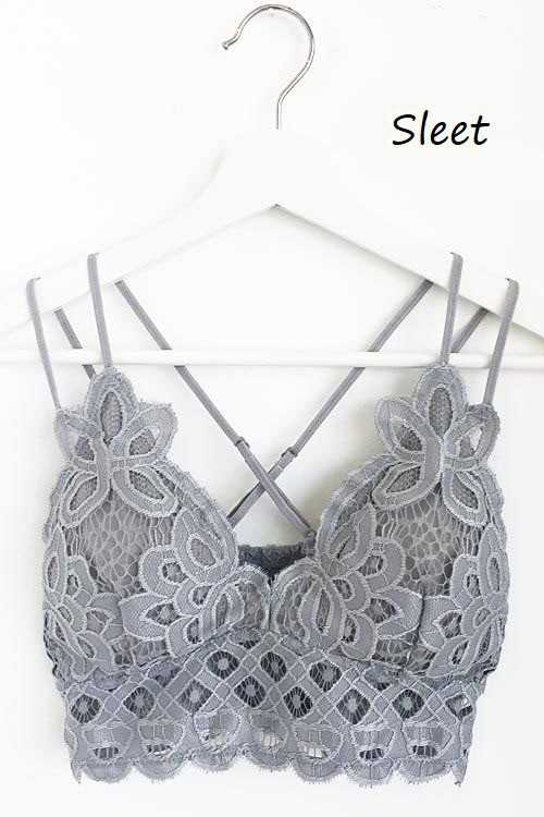 SCALLOPED LACE CAMI BRALETTE