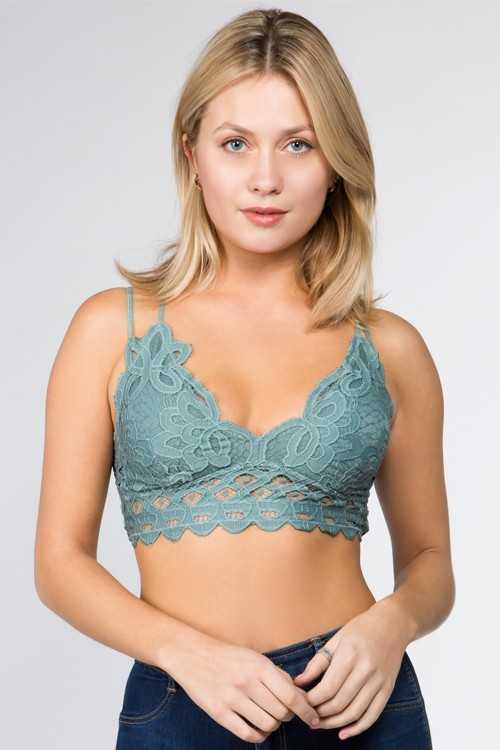 SCALLOPED LACE CAMI BRALETTE