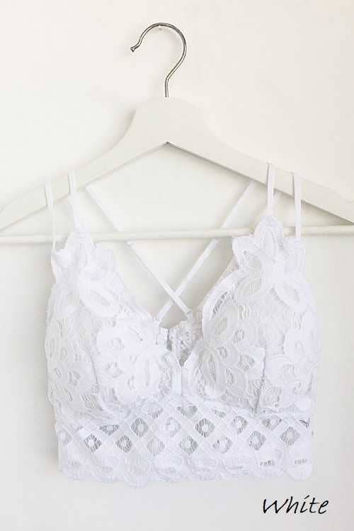 SCALLOPED LACE CAMI BRALETTE