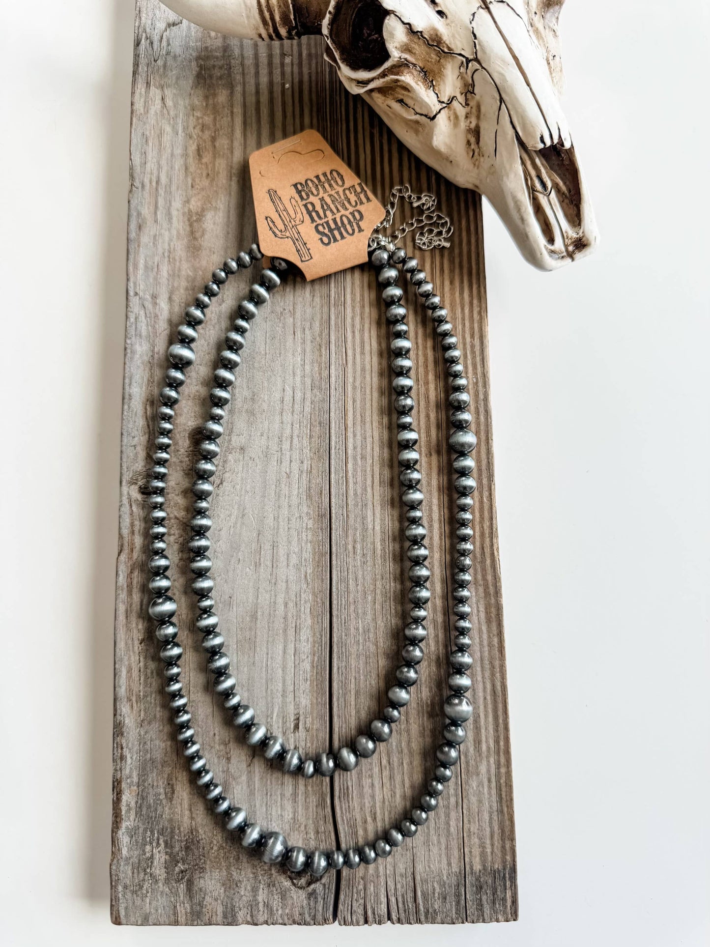 LAYERED NAVAJO STYLE PEARL NECKLACE