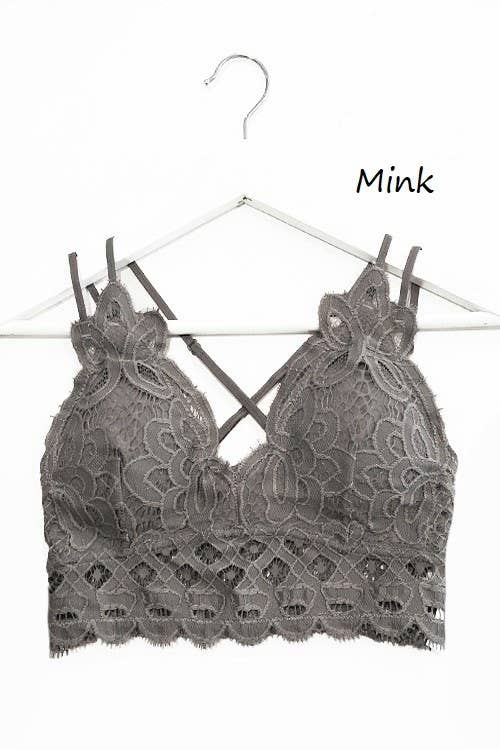 SCALLOPED LACE CAMI BRALETTE