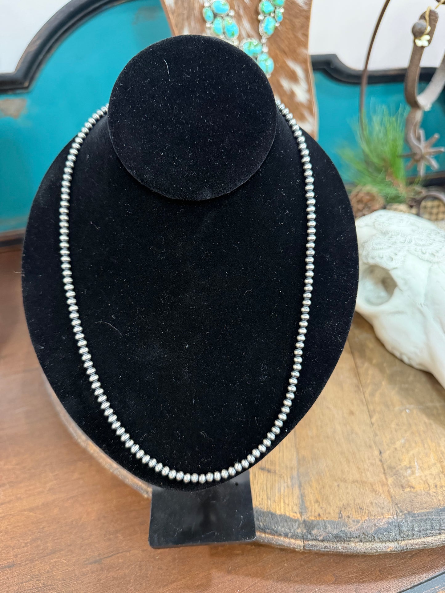 4MM STERLING SILVER PEARL NECKLACE