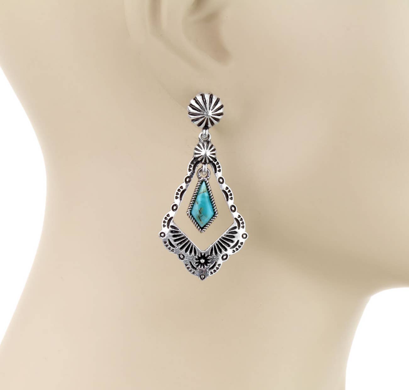 AZTEC STONE STUD EARRINGS