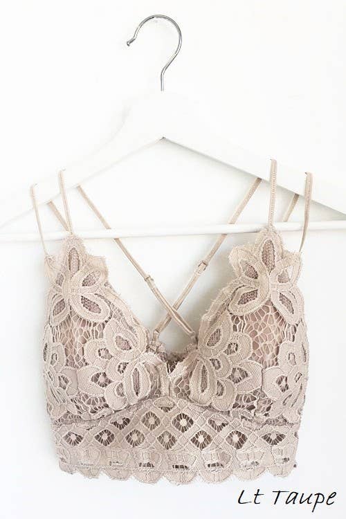 SCALLOPED LACE CAMI BRALETTE