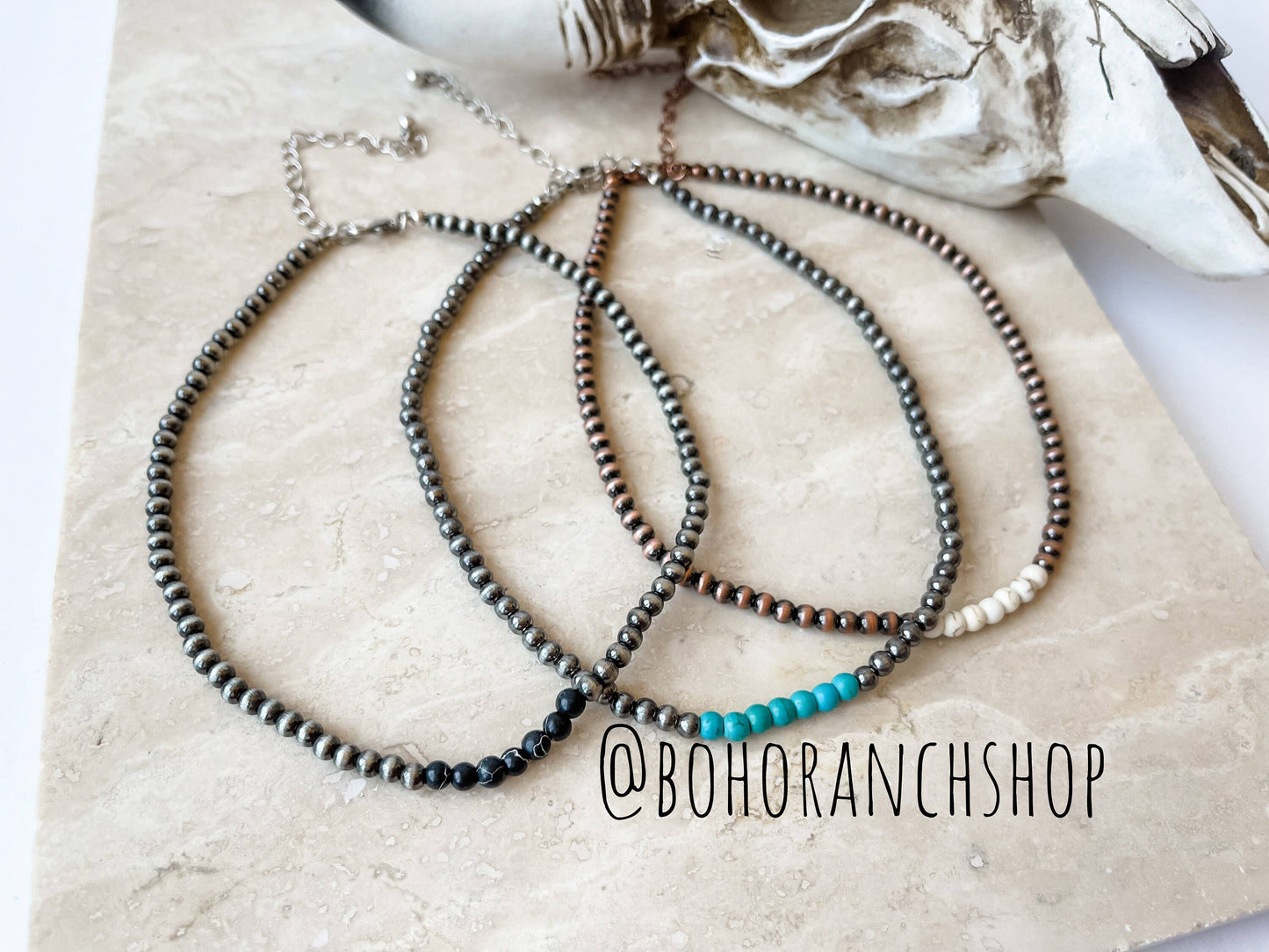 WESTERN NAVAJO BEAD CHOKER NECKLACE