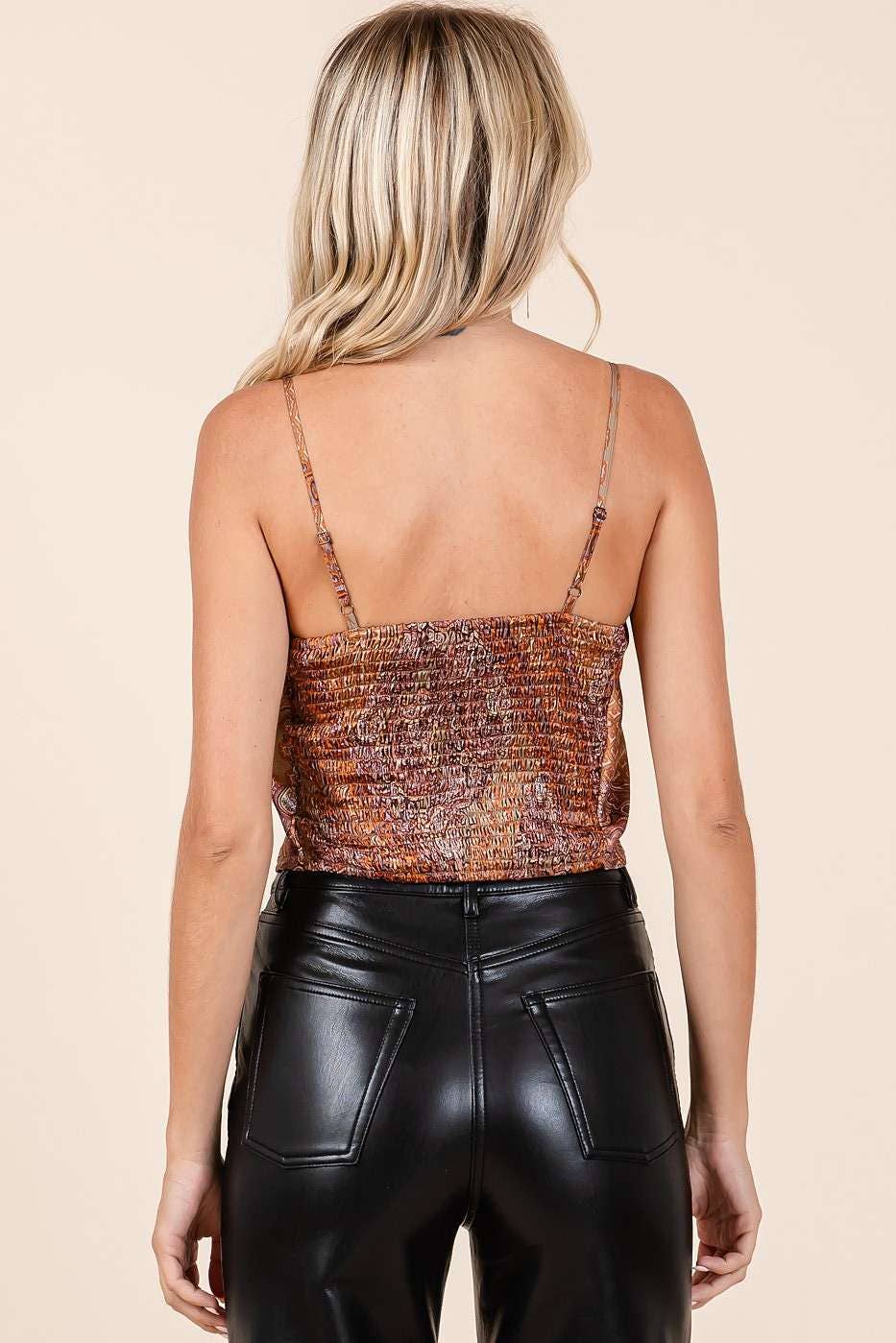 JULIETTE SATIN CROP CAMI TOP