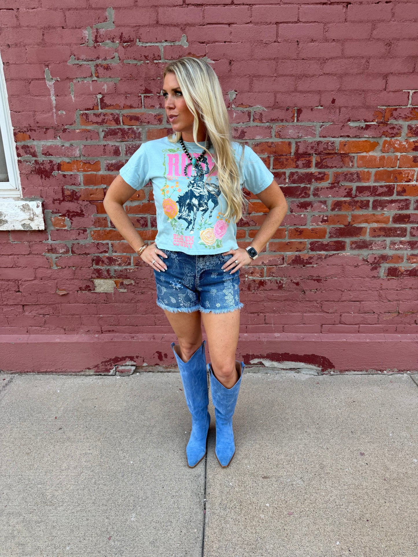 RIDE 'EM COWBOY CROP TEE