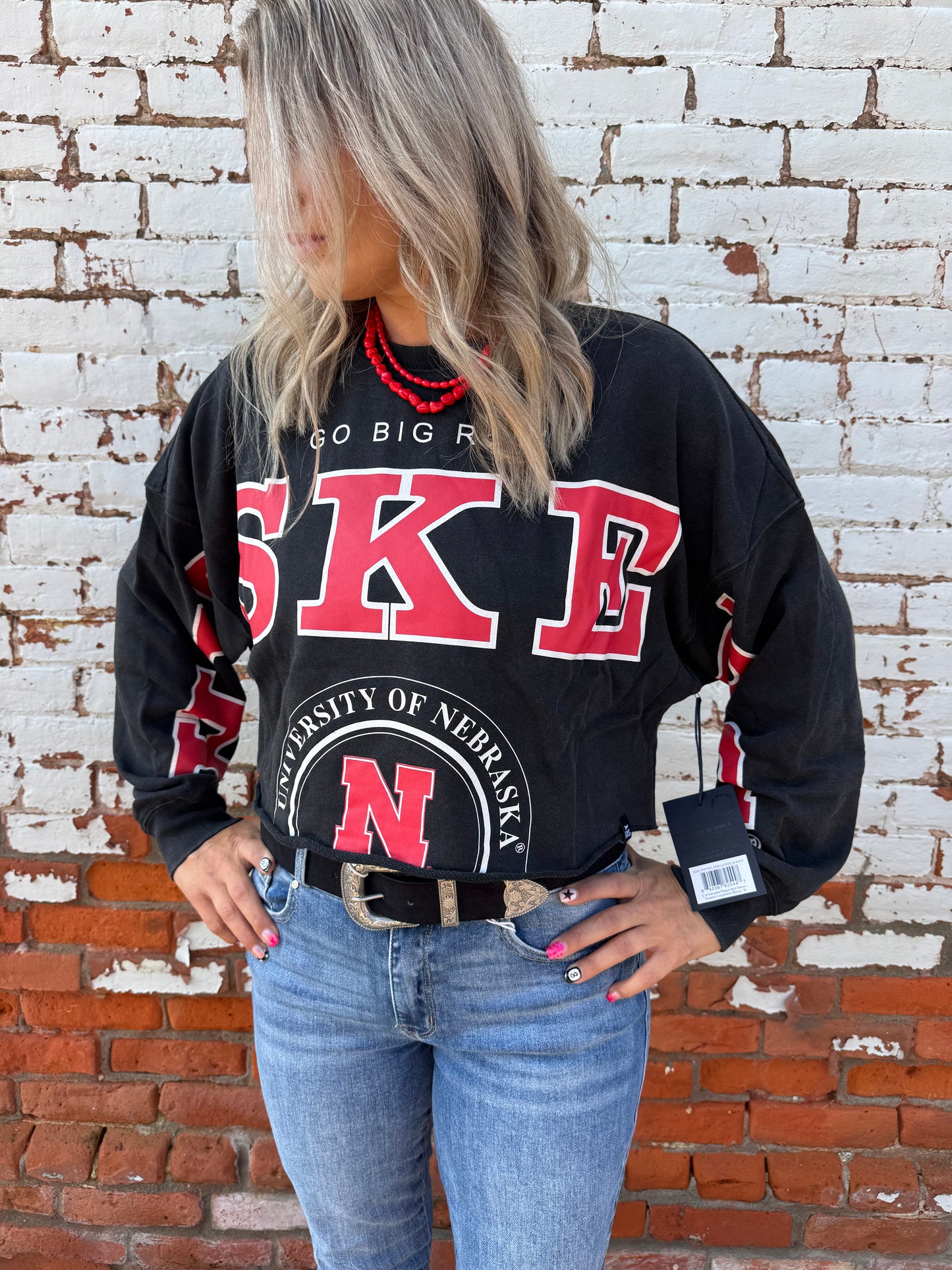 NEBRASKA STATE PHIPPS CROPPED LONGSLEEVE