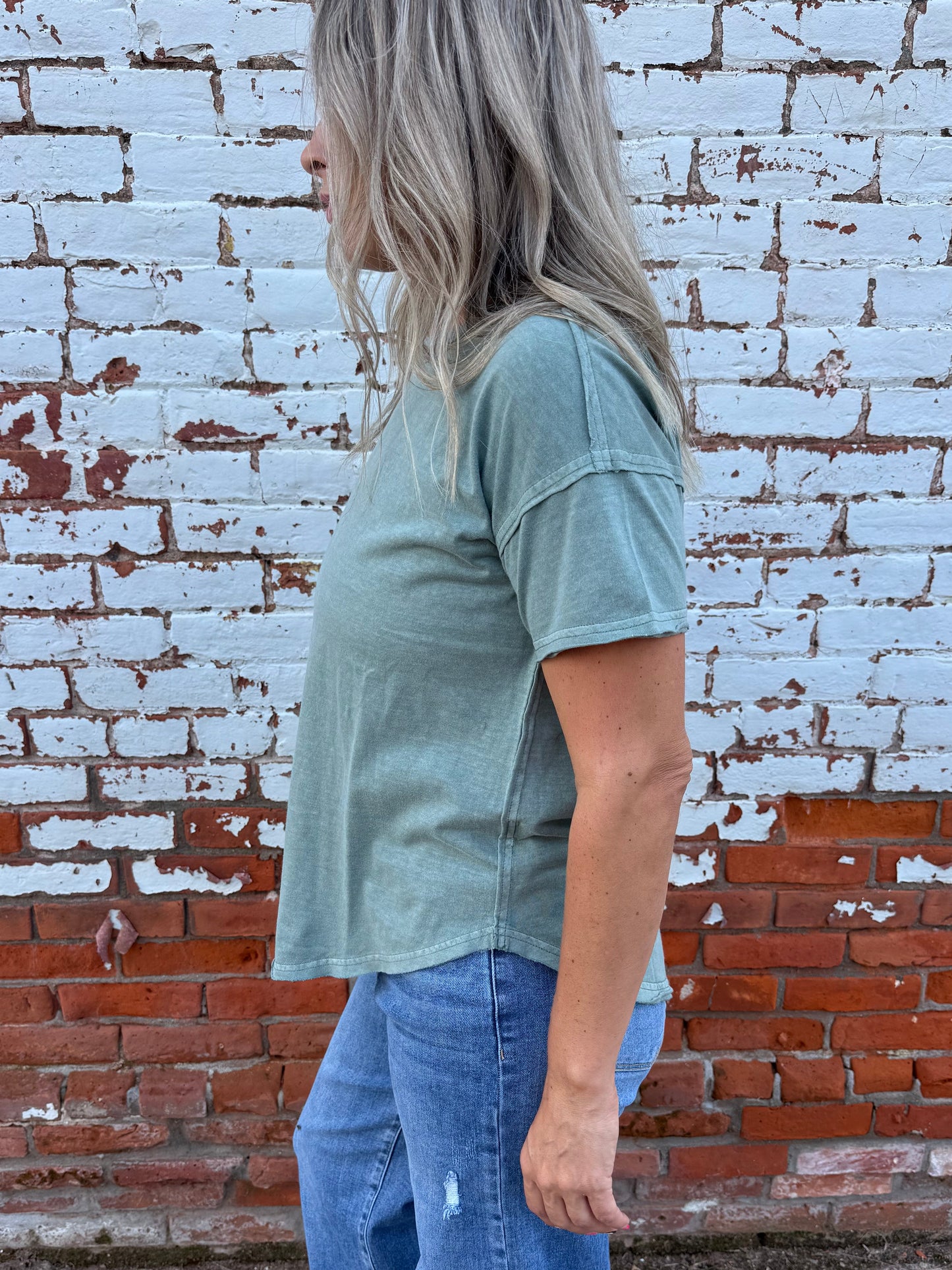 RAW HEM PLAIN TEE