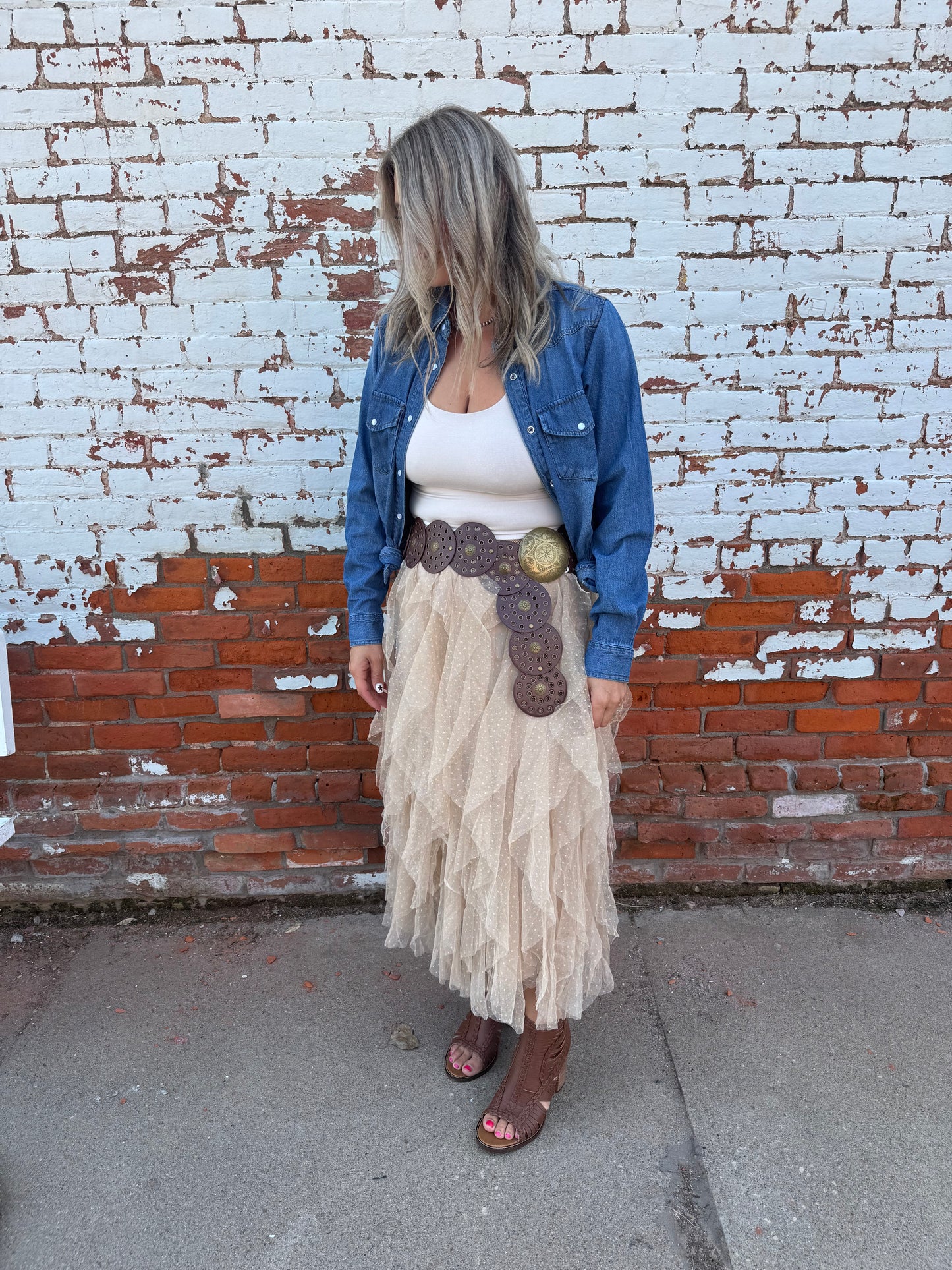 PRINCESS TULLED MIDI SKIRT