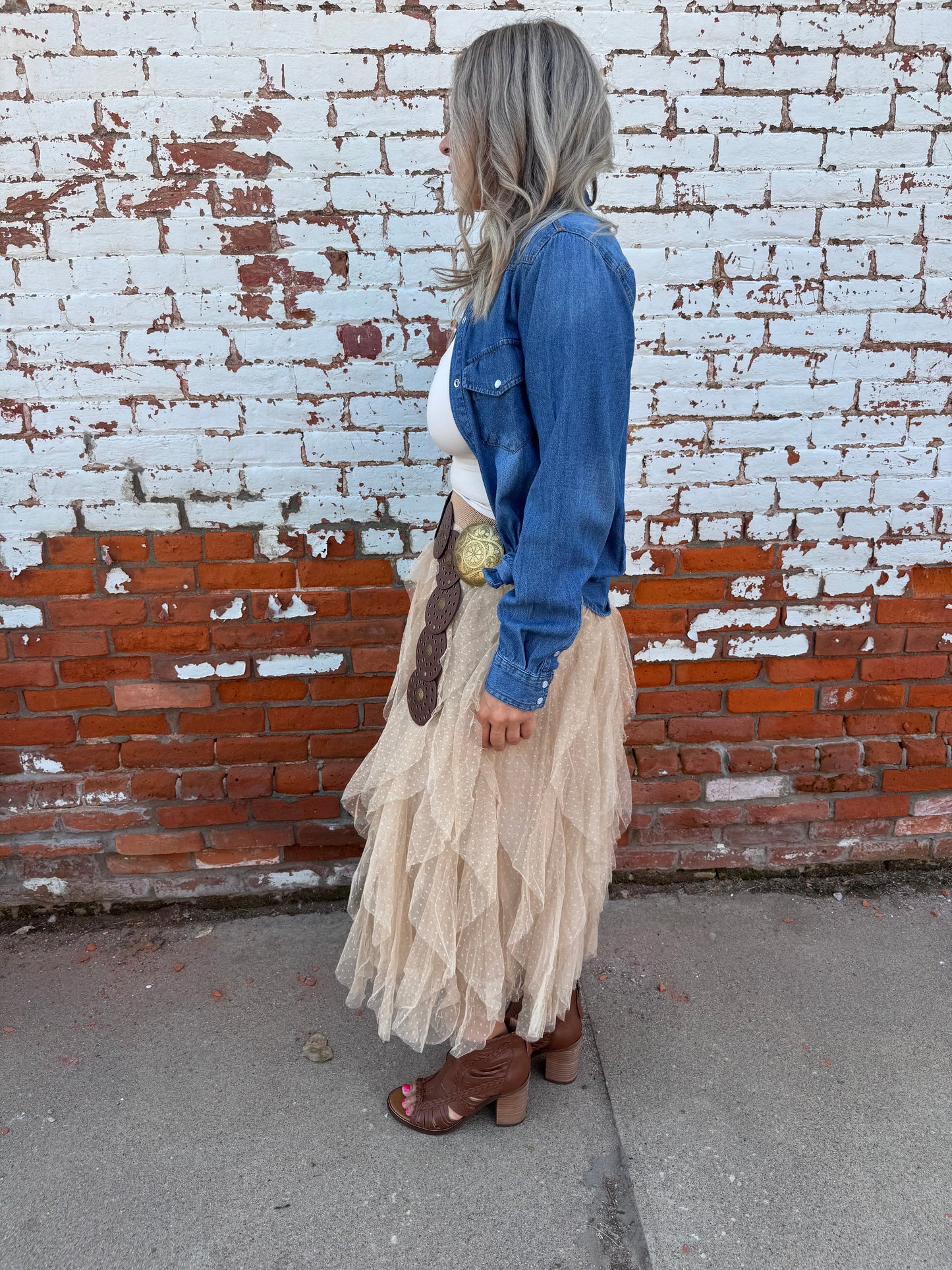 PRINCESS TULLED MIDI SKIRT