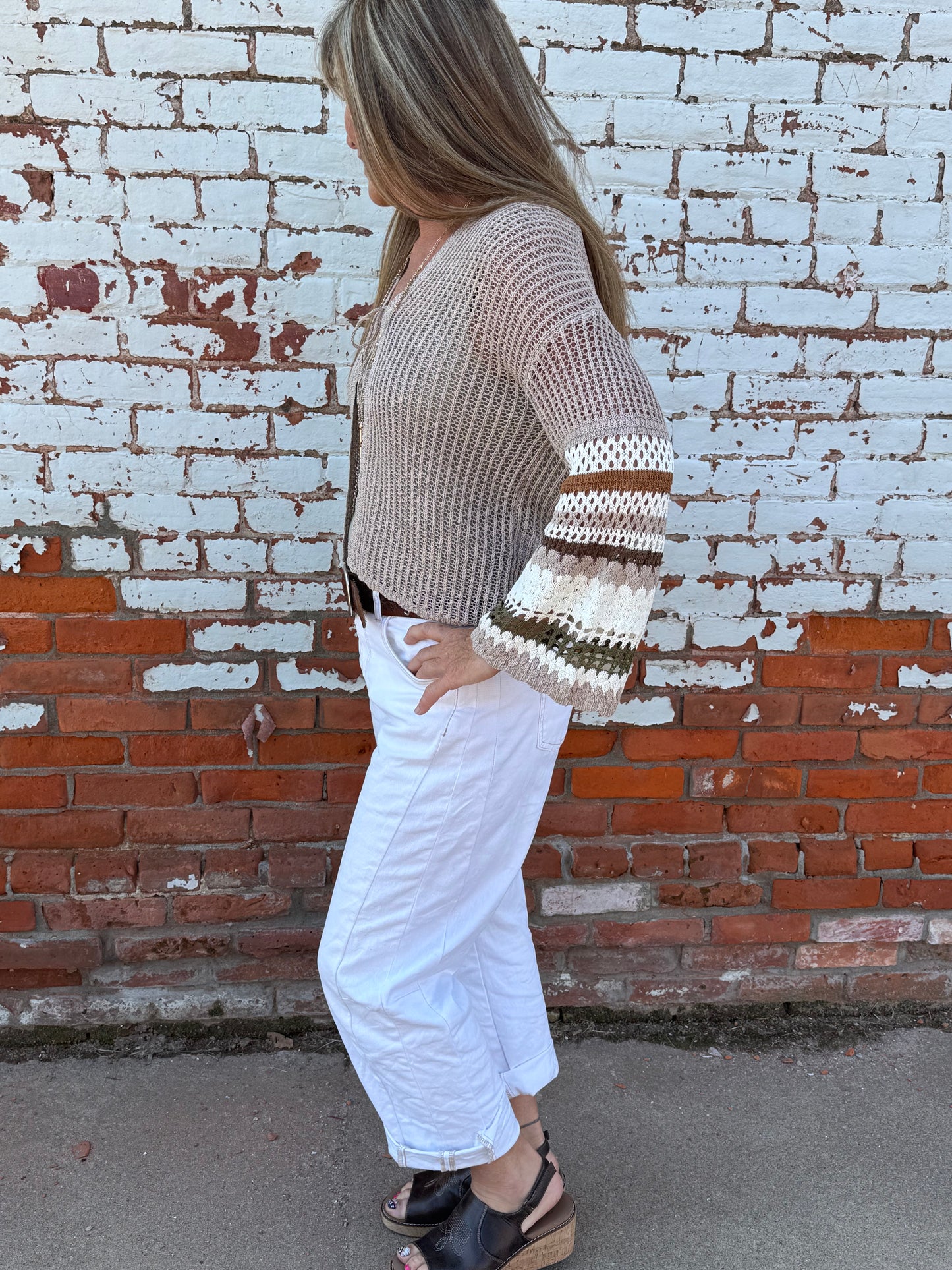 MELANIE MULTI COLOR CROCHET CADIGAN