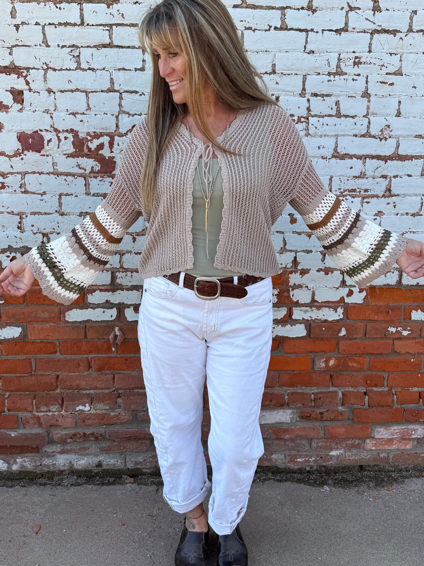 MELANIE MULTI COLOR CROCHET CADIGAN