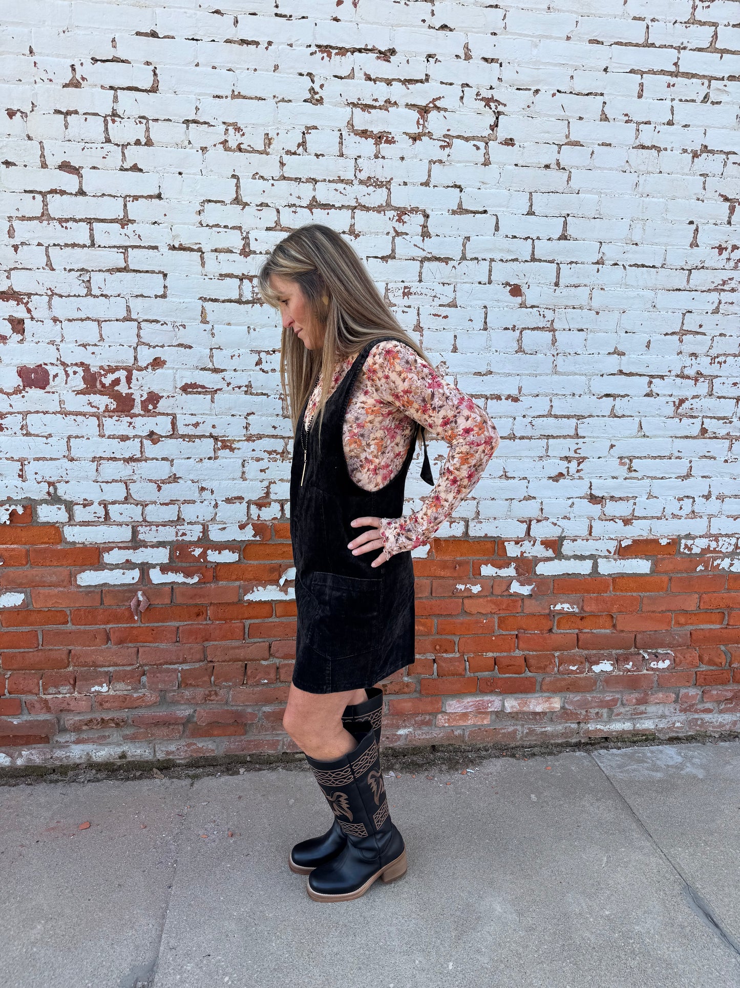 CORDUROY PINAFORE DRESS