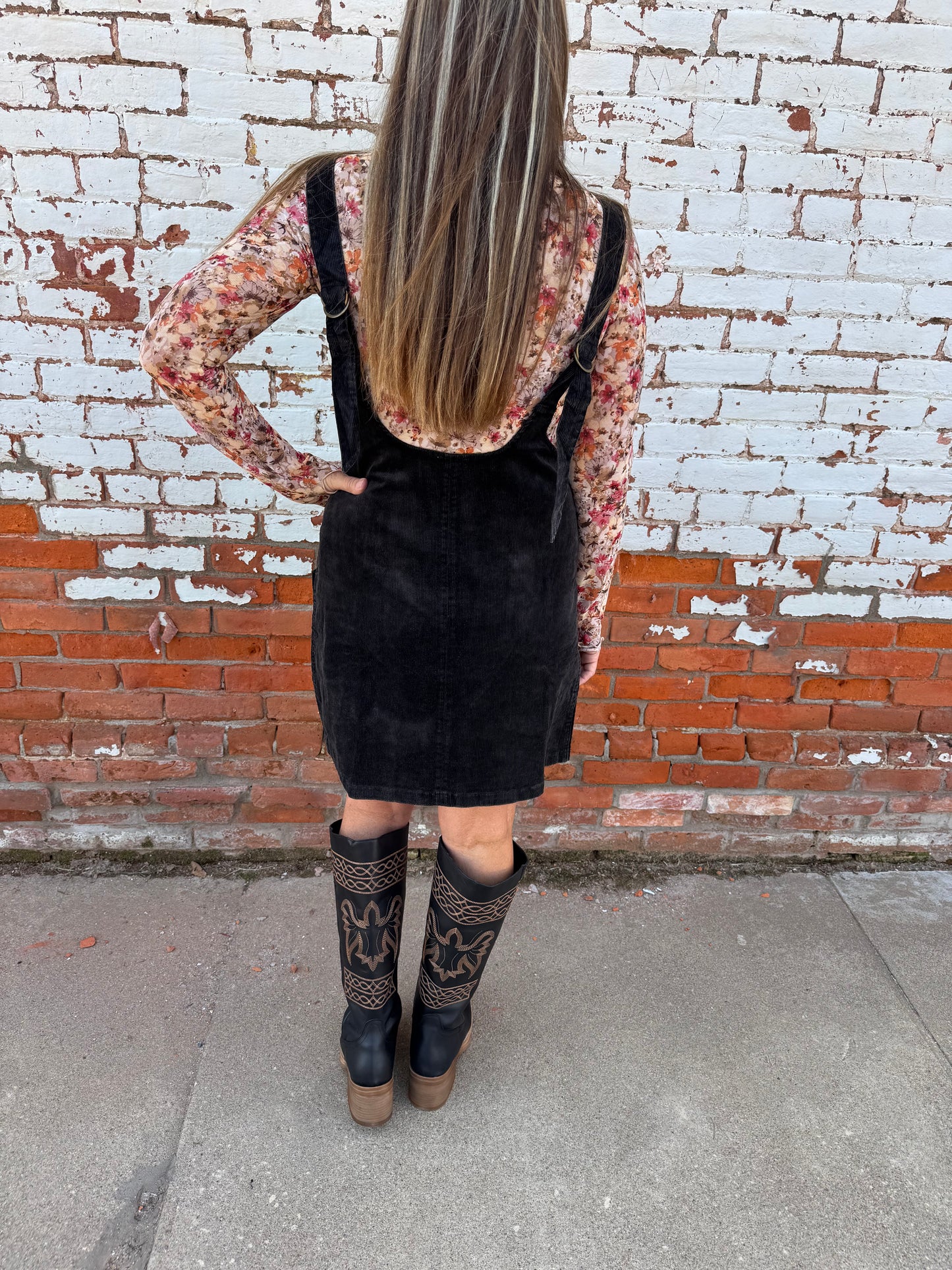 CORDUROY PINAFORE DRESS
