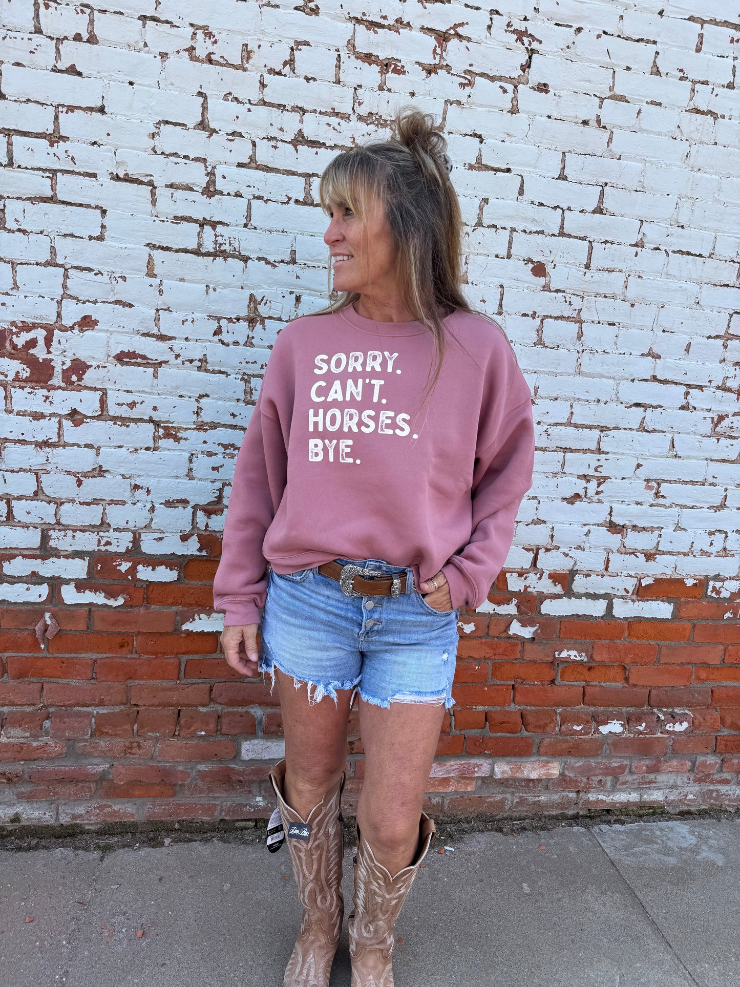 SORRY CAN'T HORSES BYE SWEATSHIRT