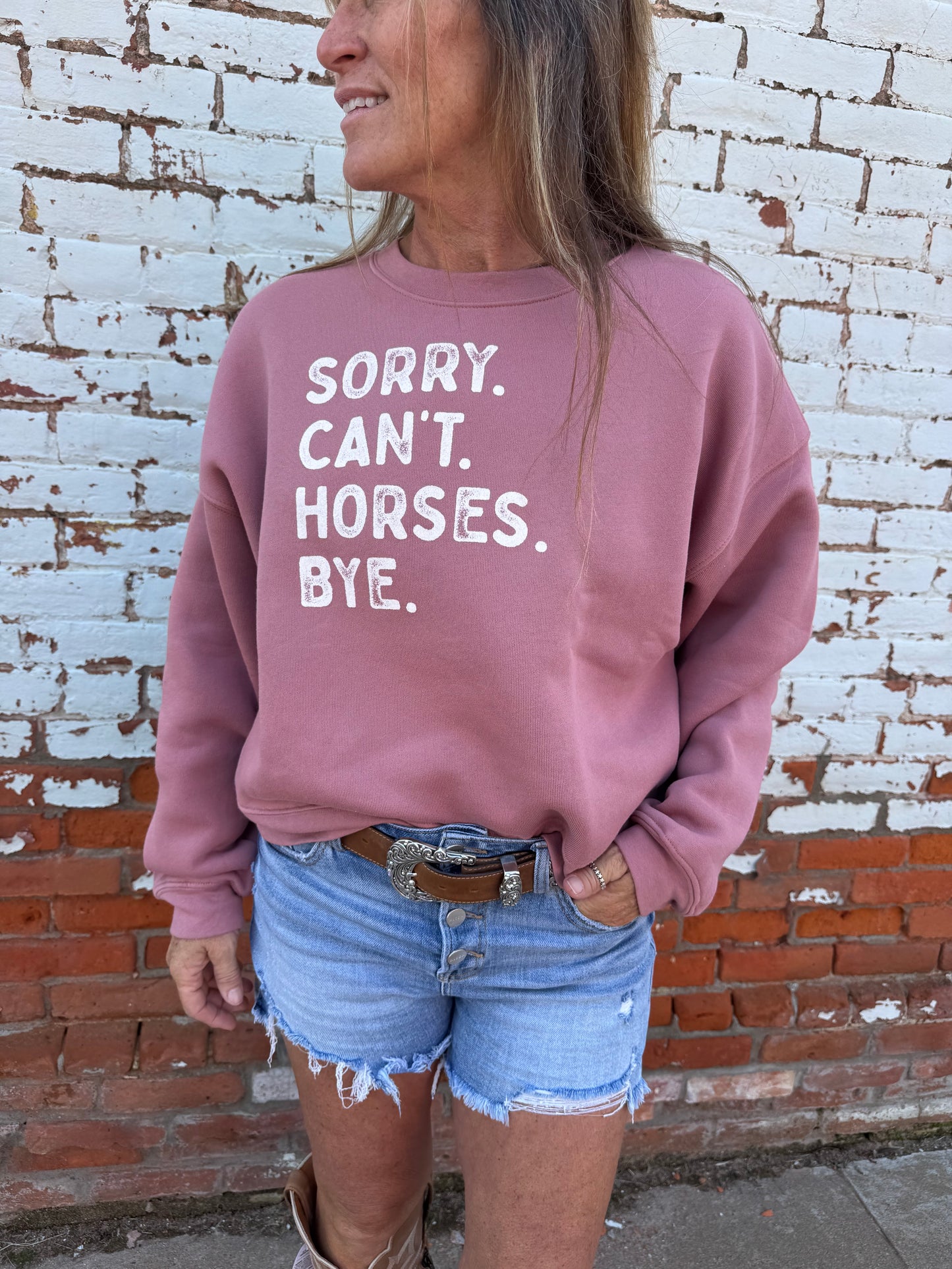 SORRY CAN'T HORSES BYE SWEATSHIRT