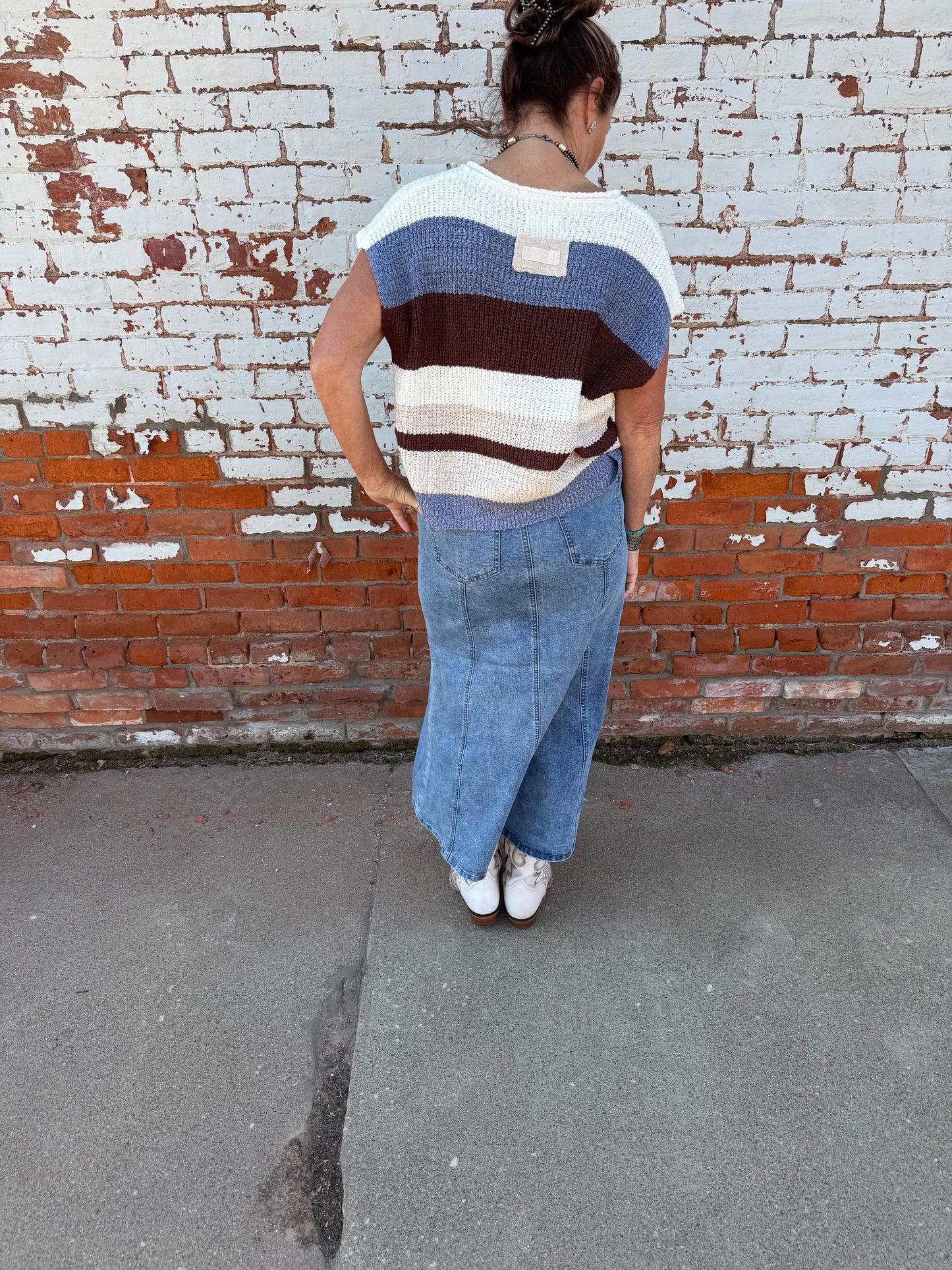 FRANCY MIDI DENIM SKIRT