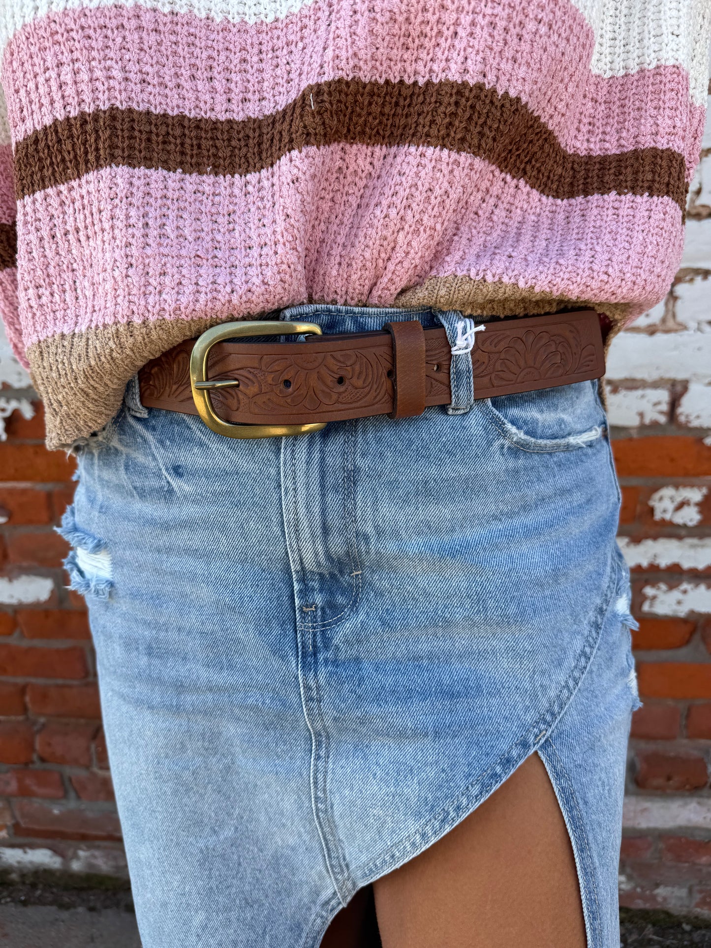 ROPER BROWN TOOLED BELT