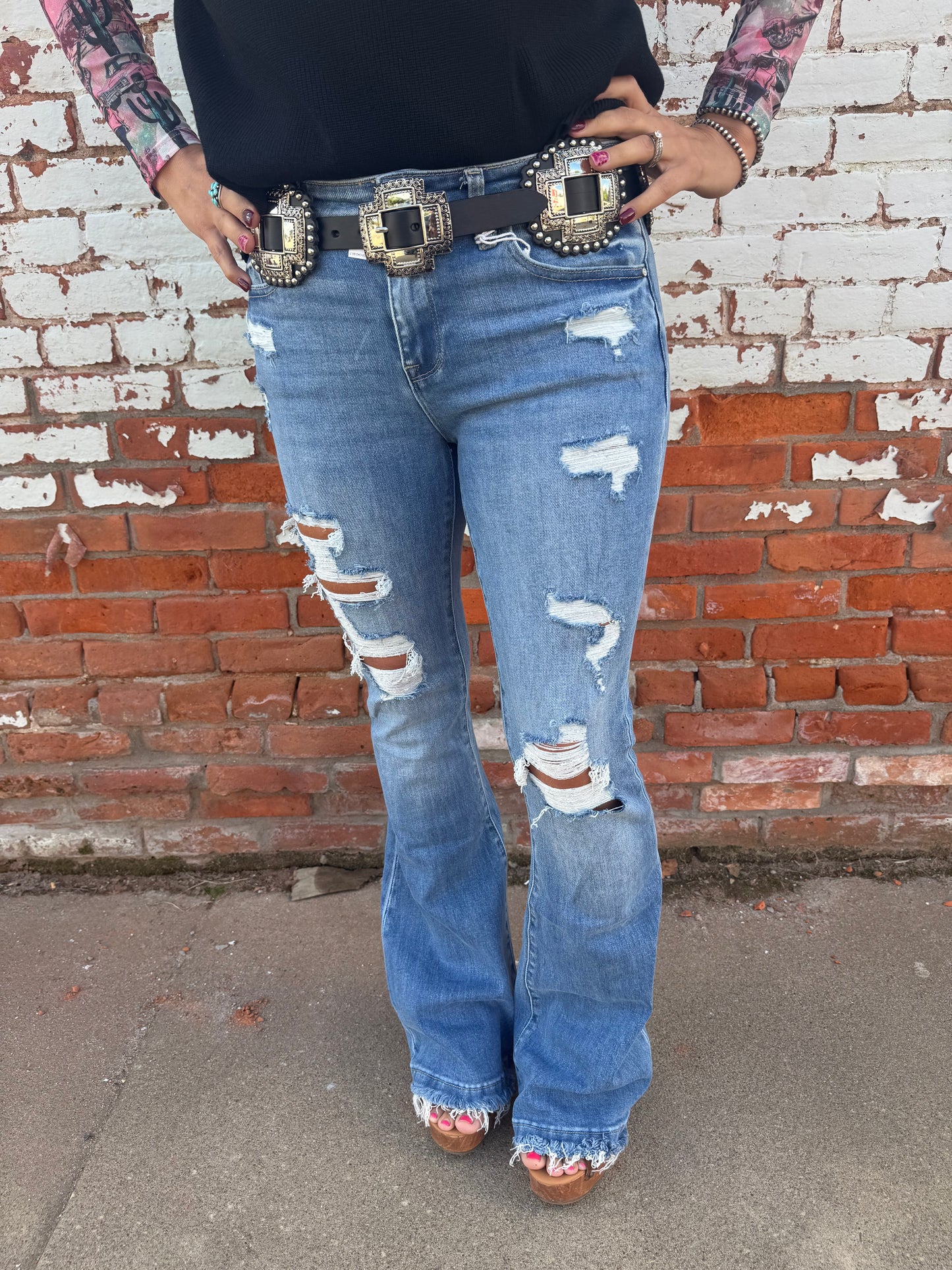 MEMPHIS FLARE JEAN WITH TROUSER HEM