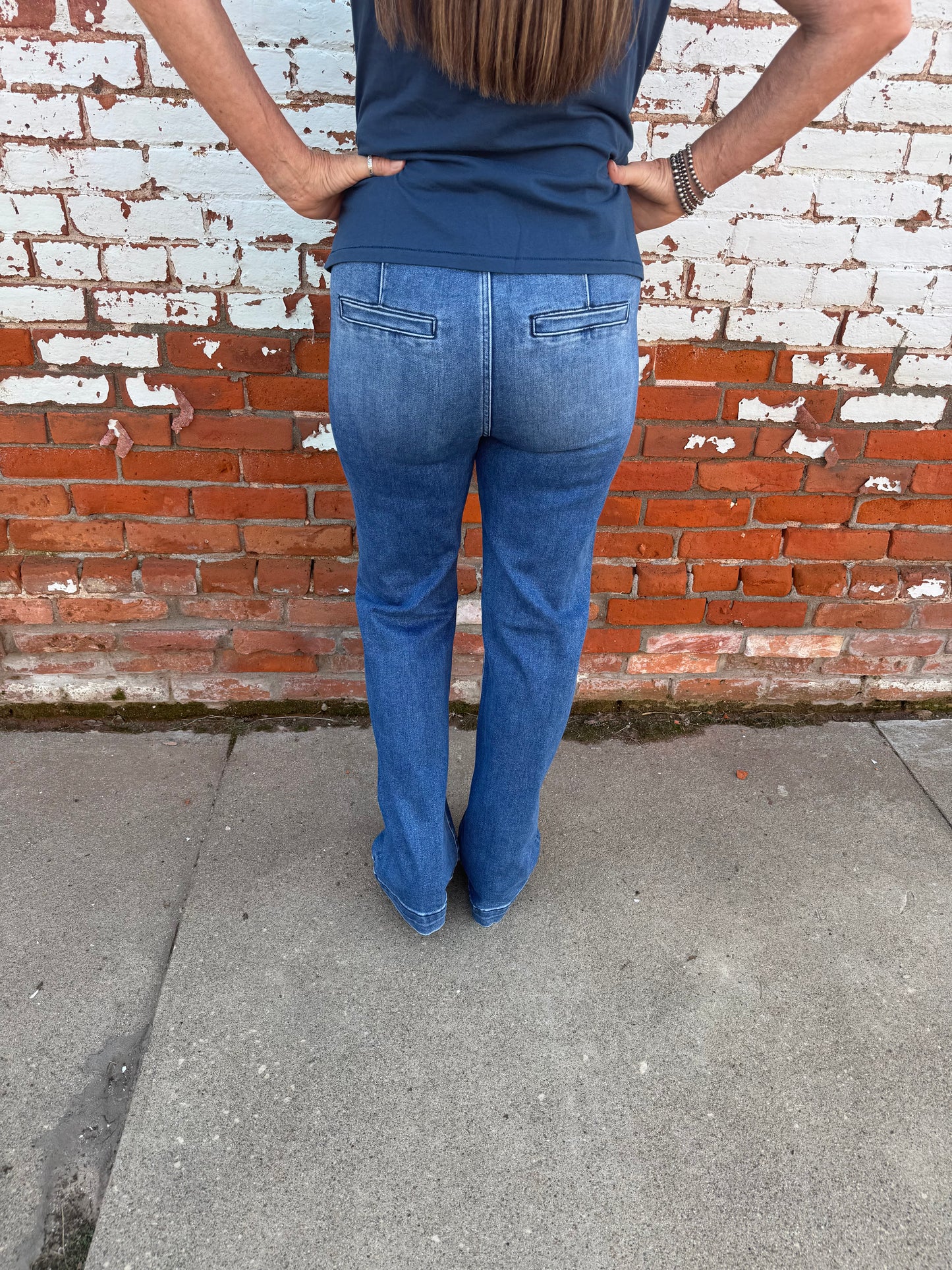 GEORGIA BOOTCUT DOUBLE BUTTON DOWN JEANS
