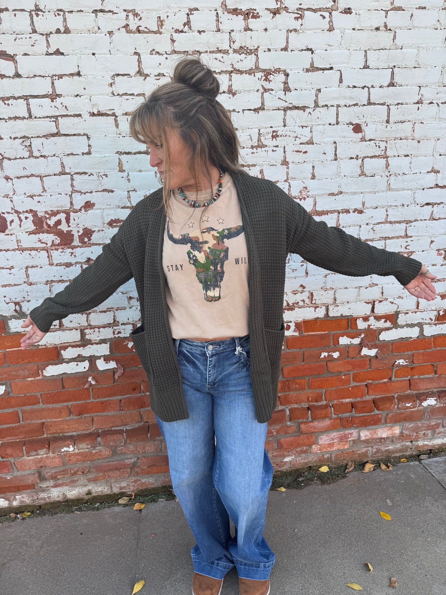 WOOLY WARM WAFFLE CARDIGAN