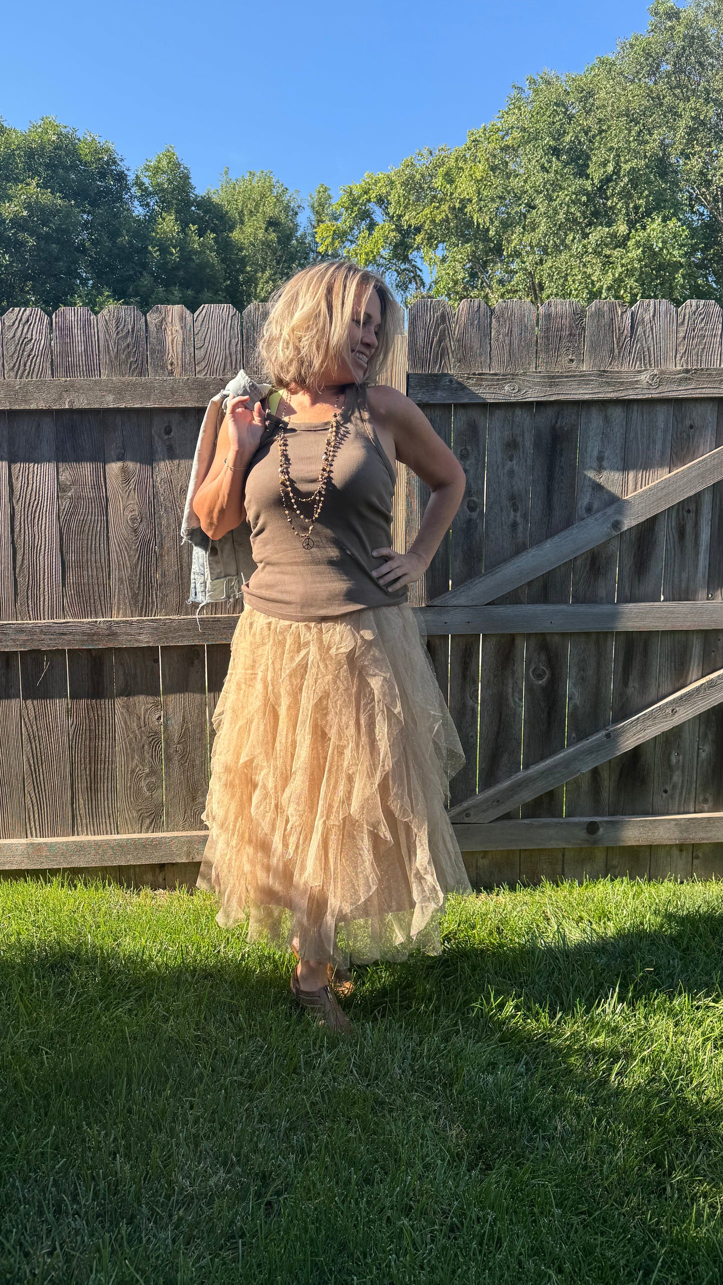 PRINCESS TULLED MIDI SKIRT