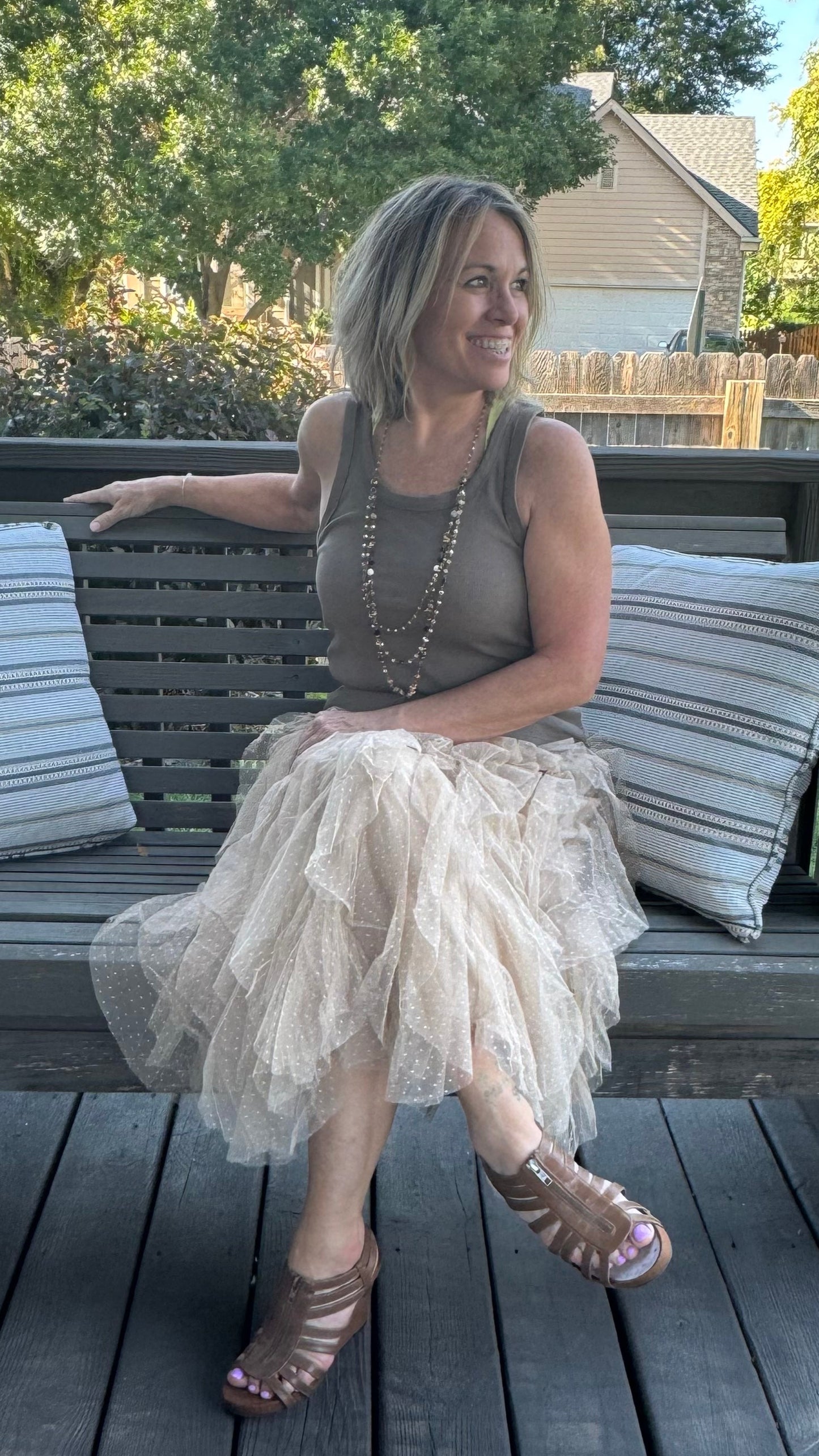PRINCESS TULLED MIDI SKIRT