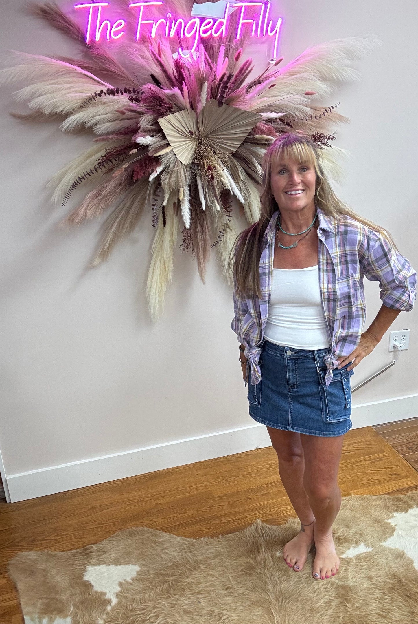 PLAID BUTTON UP TOP