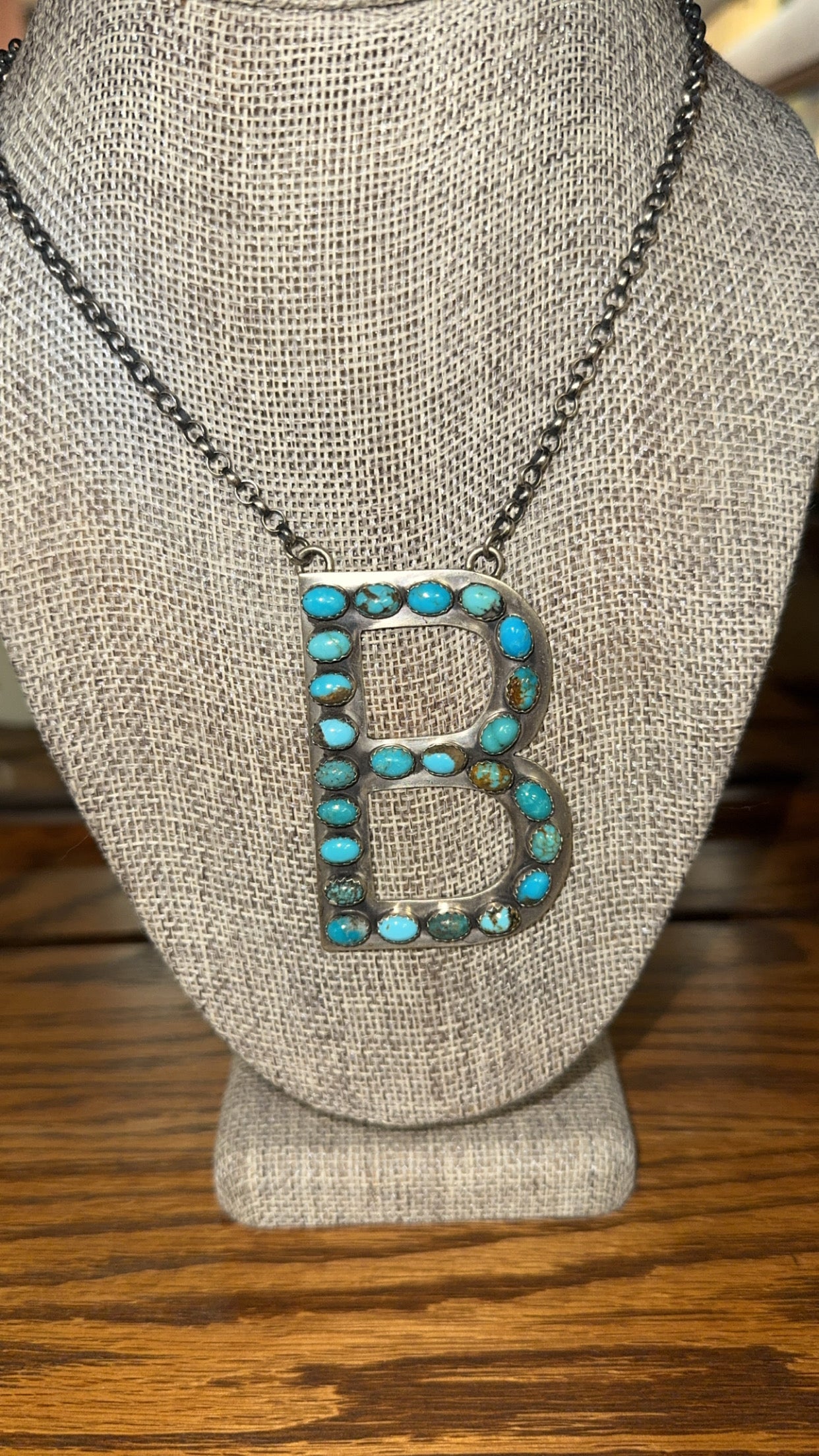 AUTHENTIC NAVAJO LETTER "B" NECKLACE
