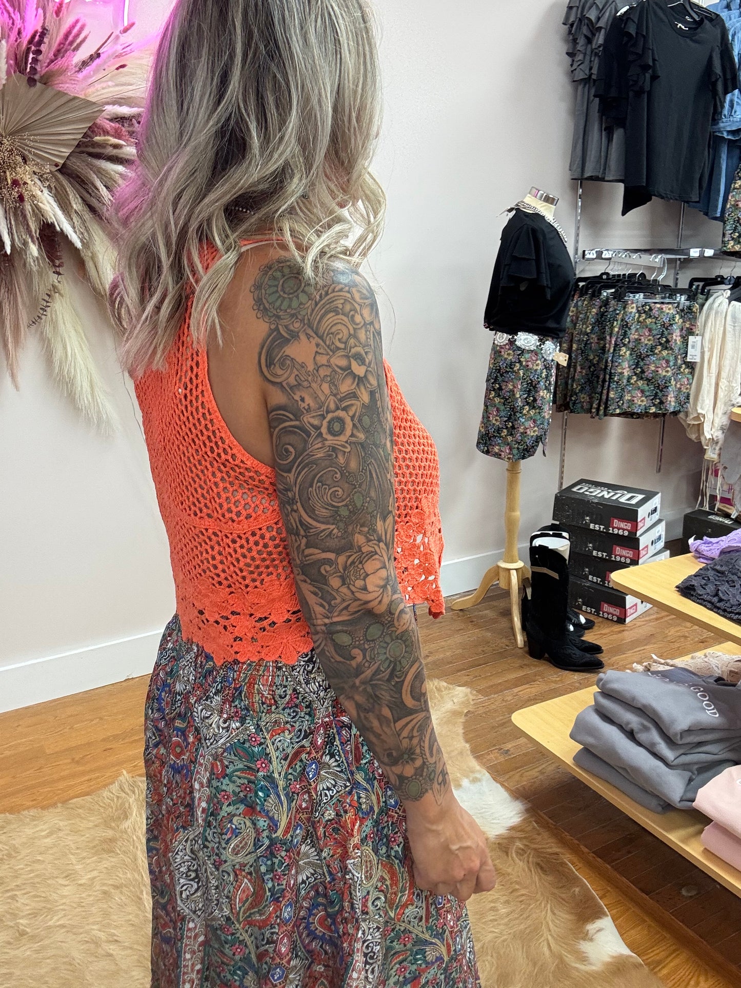CARRIE CROCHET KNIT BOHO VEST