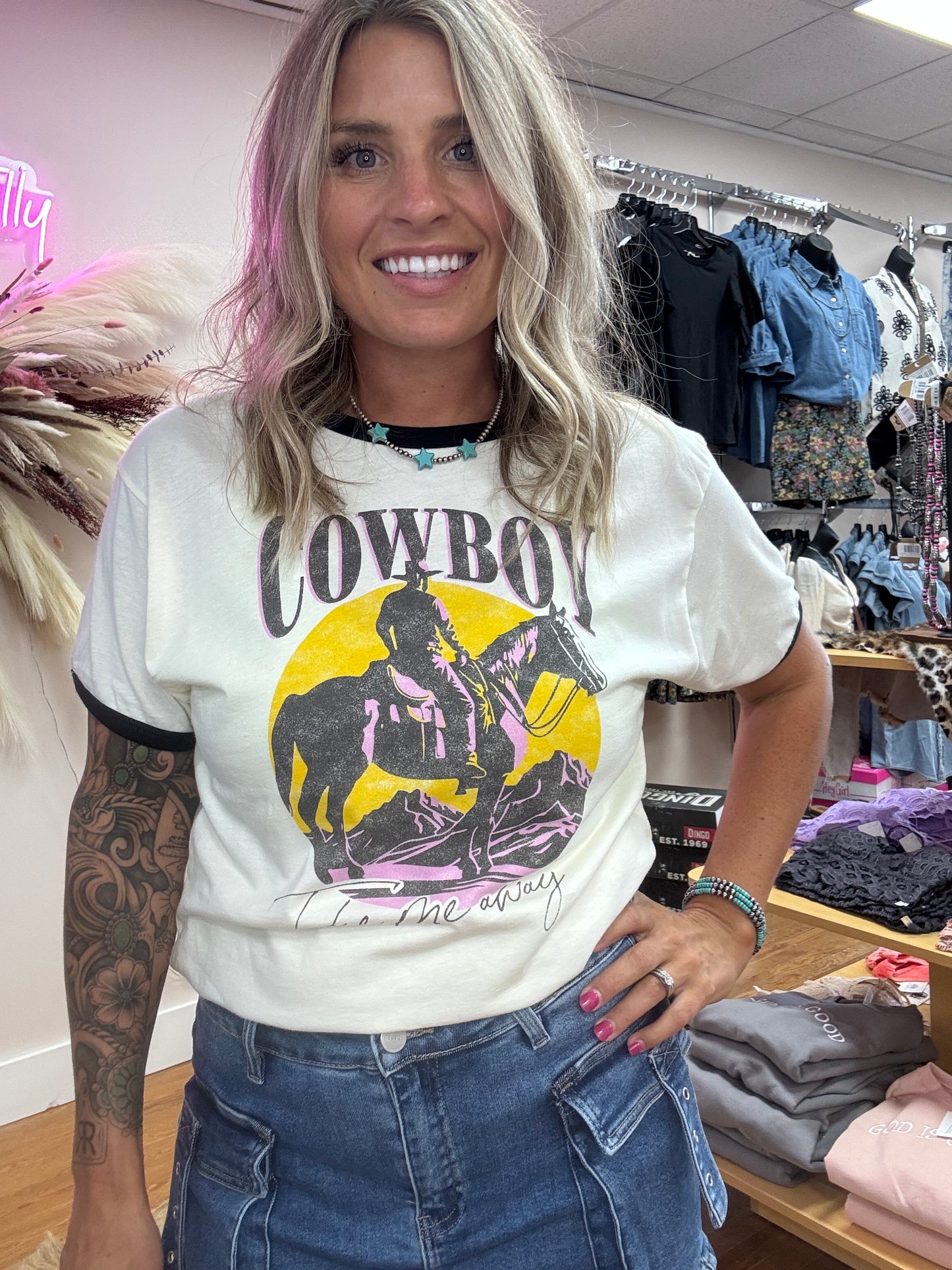 COWBOY TAKE ME AWAY TEE