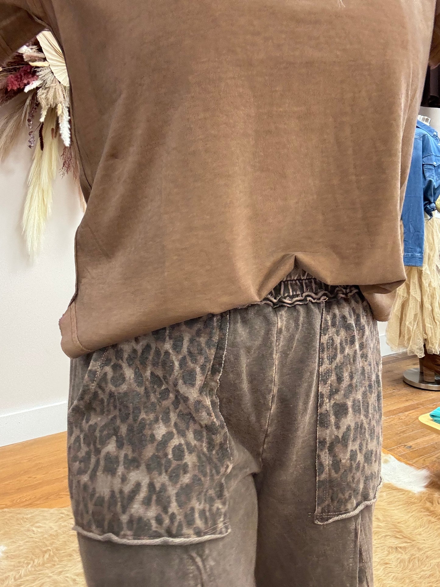 LOLA LEOPARD PRINT FLARE PANTS