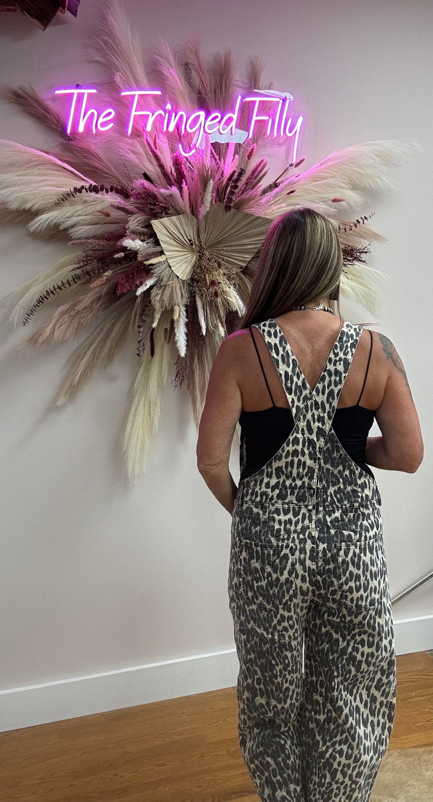 STACIE-LEOPARD PRINT BARREL LEG OVERALLS