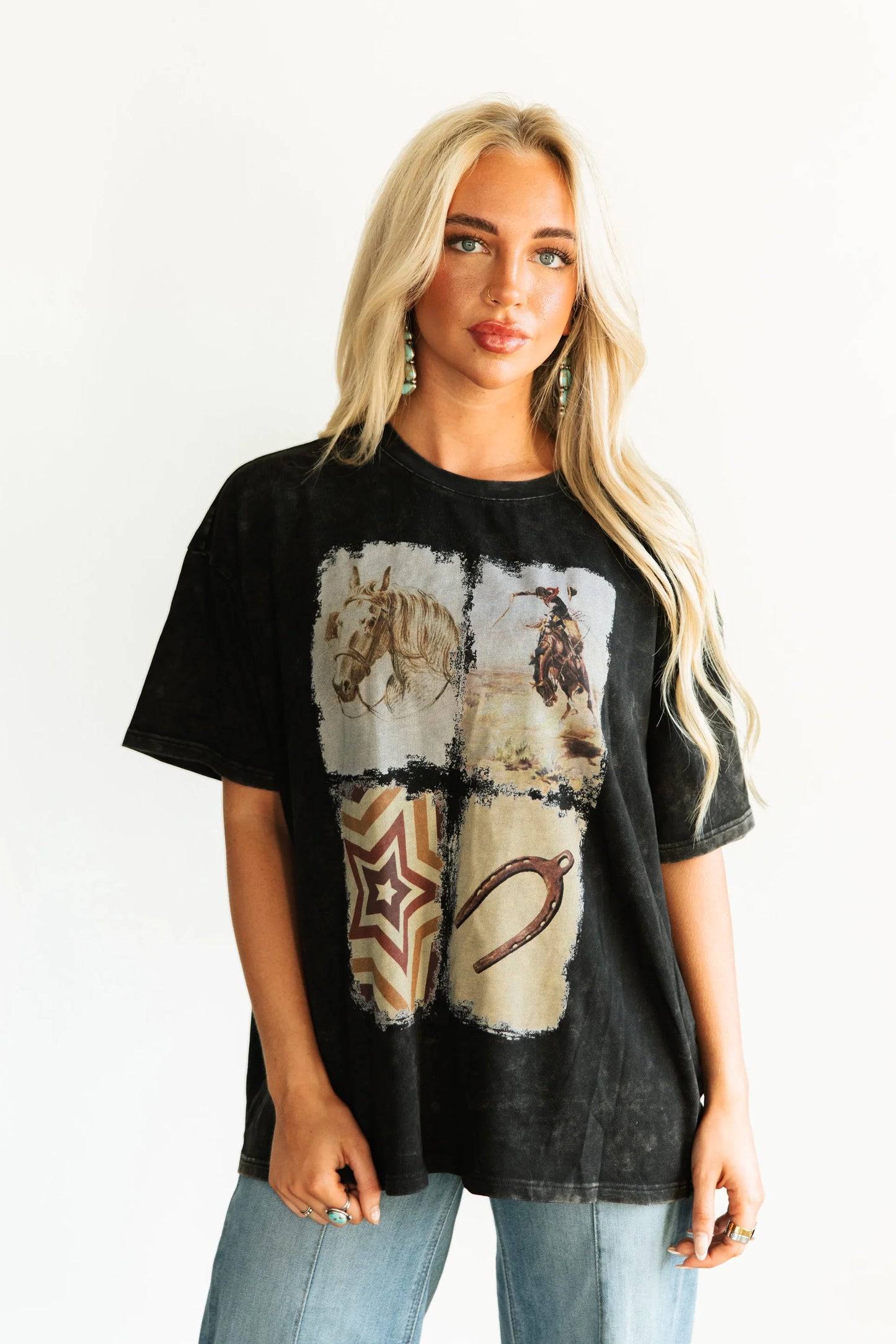 RETRO WESTERN COLLAGE GRAPHIC TEE