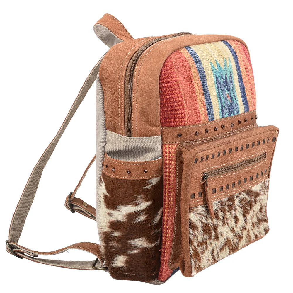 OHLAY- CANVAS AND COWHIDE LADIES BACKPACK