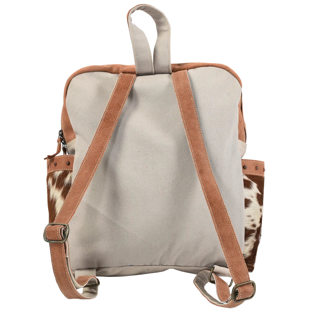 OHLAY- CANVAS AND COWHIDE LADIES BACKPACK